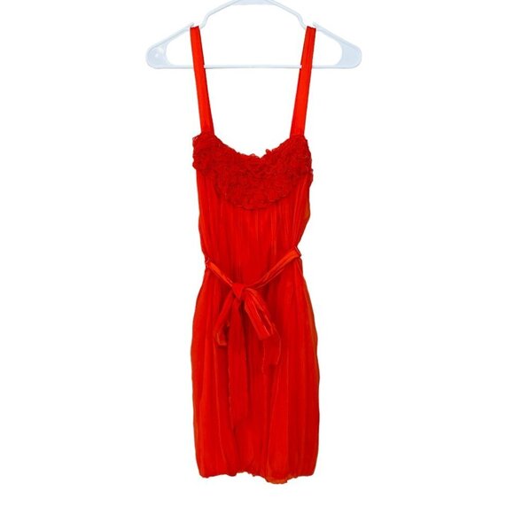 Alice Olivia Size M Silk Orange Sleeveless Side Pockets Tie Waist Party/Cocktail - Picture 1 of 11